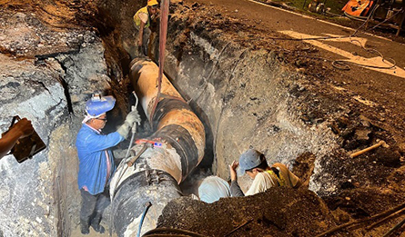 IWSS HOWTHORDEN - PIPE LAYING WORKS AT MH PLATINUM 700MM MS PIPE